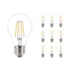 Multipack 10x Philips Corepro LED Bulbo E27 Pera Clara 4.3W 470lm - 827 Luz muy Cálida | Reemplazo 40W
