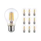 Multipack 10x Noxion Lucent con Filamento LED E27 Pera Clara 7W 806lm - 827 Luz muy Cálida | Reemplazo 60W
