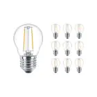 Multipack 10x Philips Corepro LED Lustre E27 Esférica con Filamento Clara 2W 250lm - 827 Luz muy Cálida | Reemplazo 25W