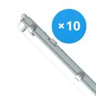 Multipack 10x Noxion Pantalla LED Estanca Alojamiento Poseidon V2.0 | Apta Para 1x120cm Tubo LED
