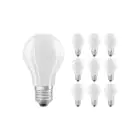 Multipack 10x Ledvance Classic LED E27 Pera con Filamento Mate 11W 1521lm - 827 Luz muy Cálida | Regulable - Reemplazo 100W