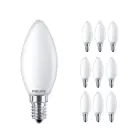 Multipack 10x Philips Corepro LED Vela E14 Mate 4.3W 470lm - 827 Luz muy Cálida | Reemplazo 40W