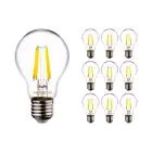 Multipack 10x Noxion Lucent LED E27 Pera con Filamento Clara 8.5W 1055lm - 827 Luz muy Cálida | Regulable - Reemplazo 75W