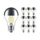 Multipack 10x Philips Classic LED Bulbo E27 Pera Mirror 7.2W 650lm 650lm - 827 Luz muy Cálida | Regulable - Reemplazo 60W
