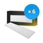 Multipack 6x Bright Choice Panel LED Backlit 36W 3240lm - 840 Blanco Frio | 120x30cm - UGR 