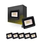 Multipack 6x Bright Choice Proyector LED 20W 2000lm 100D - 830 Luz Cálida | IP66 - Simétrico