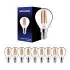 Multipack 10x Noxion Lucent Lustre LED E14 Esférica con Filamento Clara 4.5W 470lm - 827 Luz muy Cálida | Regulable - Reemplazo 40W