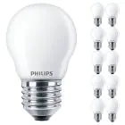 Multipack 10x Philips Master Value LED Lustre E27 Esférica Mate 3.4W 470lm - 927 Luz muy Cálida | Mejor reproducción de color - Regulable - Reemplazo 40W