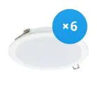 Multipack 6x Philips Downlight LED DN065B Metal Blanco 19W 2000lm 110D - 830 Luz Cálida | 225mm - Recorte 200mm - IP20