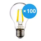Multipack 100x Noxion Lucent LED E27 Pera con Filamento Clara 7W 806lm - 840 Blanco Frio | Reemplazo 60W