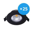 Multipack 25x Noxion LED Ajustable Slim Foco Negro Esférica 6W 550lm 60D - 927 Luz Muy Cálida | 85mm - IP54 - Regulable - Mejor Reproducción De Color