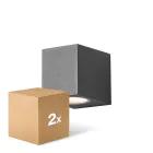 Multipack 2x D'Lite Luz De Pared Vrebos Negro | IP54 - Apta Para 1x GU10