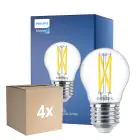 Multipack 4x Philips MASTER LED Lustre E27 Esférica Con Filamento Clara 2.5W 340lm - 922-927 Dim To Warm | Mejor Reproducción De Color - Regulable - Reemplazo 25W