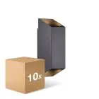Multipack 10x Nordlux Nico Luz De Pared Aluminium Negro Up & Down | IP54 - Apta para 2x GU10