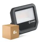 Multipack 6x Ledvance Proyector LED Aluminium Negro 17W 2200lm 100D - 830 Luz Cálida | IP66 - Simétrico