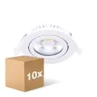 Multipack 10x Noxion LED Ajustable Slim Foco Blanco Esférica 5W 550lm 60D - 940 Blanco Frio | 85mm - IP54 - Regulable - Mejor Reproducción De Color