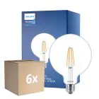 Multipack 6x Philips MASTER Value LED Globe E27 120mm con Filamento Clara 5.9W 806lm - 927 Luz muy Cálida | Mejor reproducción de color - Reemplazo 60W