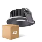 Multipack 4x Ledvance Foco LED Air Fix Aluminium Negro 6W 510lm 36D - 930 Luz Cálida | Recorte 68mm - IP65 - Mejor reproducción de color - Regulable