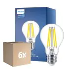 Multipack 6x Philips MASTER Value LED Bulbo E27 Pera Clara 7.8W 1055lm - 927 Luz muy Cálida | Mejor reproducción de color - Regulable - Reemplazo 75W