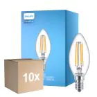 Multipack 10x Philips Corepro LED Vela E14 con Filamento Clara 6.5W 806lm - 840 Blanco Frio | Reemplazo 60W
