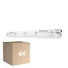 Multipack 4x Ledvance Pantalla LED Estanca Prueba De Vapor 18W 2400lm - 840 Blanco Frio | 120cm