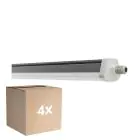Multipack 4x Ledvance Impermeable Pantalla Prueba De Vapor FLEX Cableado De Paso 42W 6800lm - 840 Blanco Frio | IP66 - Reemplazo 2x 58W