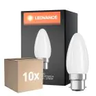 Multipack 10x Ledvance Classic Performance LED Bulbo B22d Vela con Filamento Mate 4.8W 470lm - 827 Luz muy Cálida | Regulable - Reemplazo 40W