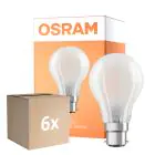 Multipack 6x Osram Classic LED B22d Pera con Filamento Mate 11W 1521lm - 865 Luz de Día | Regulable - Reemplazo 100W