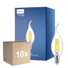 Multipack 10x Philips MASTER LED E14 Doblado-tip Vela Con Filamento Clara 3.4W 470lm - 922-927 Dim To Warm | Mejor Reproducción De Color - Regulable - Reemplazo 40W