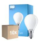 Multipack 10x Philips Corepro LED Lustre E14 Esférica Mate 6.5W 806lm - 840 Blanco Frio | Reemplazo 60W