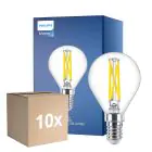 Multipack 10x Philips MASTER LED E14 Esférica Con Filamento Clara 2.5W 340lm - 922-927 Dim To Warm | Mejor Reproducción De Color - Regulable - Reemplazo 25W