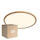Multipack 3x Nordlux LED Luz de techo Oja 42 Madera 24W 2150lm - 827 Luz Muy Cálida | Regulable