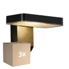 Multipack 3x Nordlux Solar Luz De Pared Rica Cuadrado Negro 4.5W 450lm - 830 Luz Cálida | Sensor de Movimiento y Luz