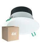 Multipack 4x Philips Downlight LED Coreline DN142B Aluminium Blanco 11W 1200lm 60D - 830 Luz Cálida | Recorte 155mm - IP20 - Blanco Reflector