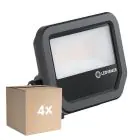 Multipack 4x Ledvance Proyector LED Aluminium Negro 17W 2400lm 100D - 840 Blanco Frio | IP66 - Simétrico