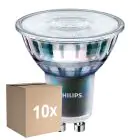 Multipack 10x Philips MASTER LED Spot ExpertColor GU10 PAR16 5.5W 400lm 25D - 940 Blanco Frio | Mejor reproducción de color - Regulable - Reemplazo 50W