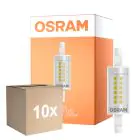Multipack 10x Osram Slim Line LED R7s 78mm 6W 806lm - 827 Luz muy Cálida | Reemplazo 60W