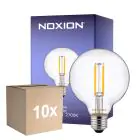 Multipack 10x Noxion Lucent Con Filamento LED E27 Globe Clara 7W 806lm - 827 Luz Muy Cálida | Regulable - Reemplazo 60W
