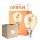 Multipack 6x Osram Vintage 1906 LED Classic Slim E14 Pera Con Filamento Oro 4.9W 470lm - 922 Luz Muy Cálida | Mejor Reproducción De Color - Regulable - Reemplazo 40W