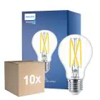 Multipack 10x Philips Master LED E27 Pera Con Filamento Clara 5.9W 806lm - 922-927 Dim To Warm | Mejor Reproducción De Color - Regulable - Reemplazo 60W