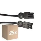 Multipack 25x Noxion GST - Compatible Cable de extensión Negro - Macho + Hembra - 3m - 3 pole 1,5mm2