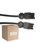 Multipack 50x Noxion GST - Compatible Cable de extensión Negro - Macho + Hembra - 5m - 3 pole 1,5mm2