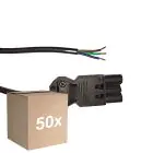 Multipack 50x Noxion GST - Compatible Cable de alimentación Negro - Macho + Extremos abiertos - 3m - 3 pole 0,75mm2