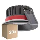 Multipack 20x Ledvance Foco LED Fire Rated Aluminium Negro 8W 680lm 36D - 930 Luz Cálida | Recorte 68mm - IP65 - Mejor reproducción de color - Regulable