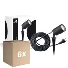 Multipack 6x D'Lite Pico Luz Fuse Cable De Alimentación Negro | IP65 - Apta para 1x GU10 | incl. cable 2 Meter