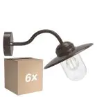 Multipack 6x Nordlux Luxembourg Luz De Pared Metal y Vidrio Oxidado | IP54 - Apta para E27