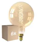 Multipack 6x Calex XXL Mega Oro Globe LED E27 G200 Con Filamento 3W 250lm- 822 Luz Muy Cálida | Regulable