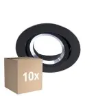 Multipack 10x Noxion Empotrado Spot Drome MR16 Ajustable Negro | Recorte 69mm - GU10 Casquillo