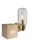 Multipack 6x Nordlux Tutan Luz De Pared Vidrio Latón | Apta para E14