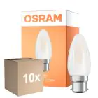 Multipack 10x Osram LED B22D Vela con Filamento Mate 4W 470lm - 827 Luz muy Cálida | Reemplazo 40W